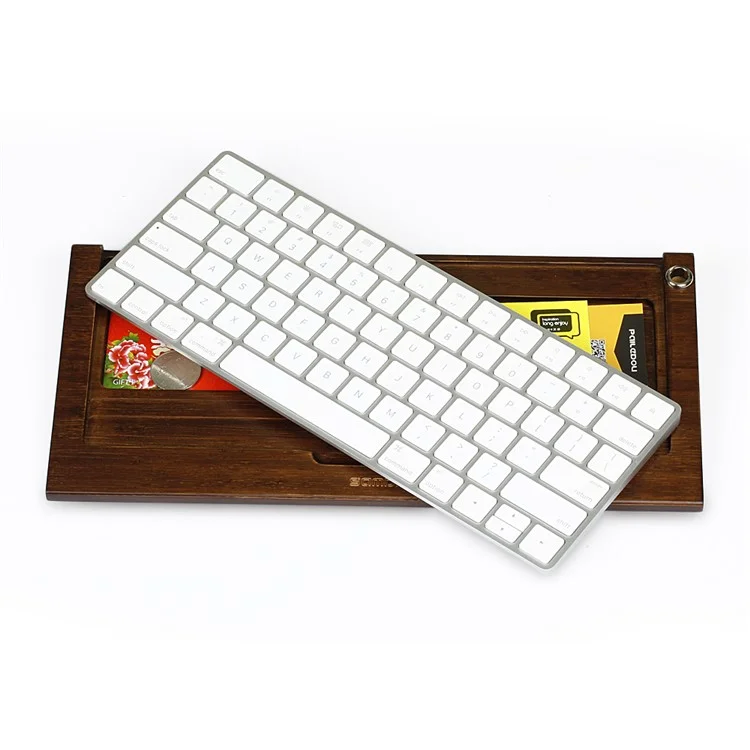 SAMDI Wooden Keyboard Tray Stand for Apple iMac Bluetooth Keyboard 2 Generation - Walnut Wood
