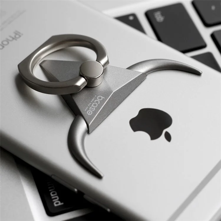 BCASE Bull Shape Infinite Control Holder Grip Mobile Finger Ring Kickstand  - Silver