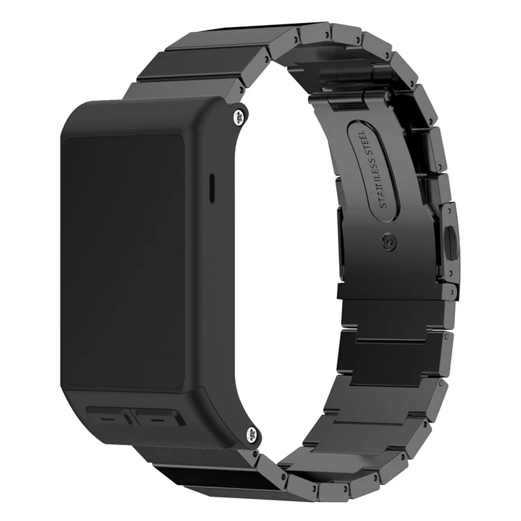 Solid 316 Stainless Steel Chain Watch Band for Garmin Vivoactive HR - Black