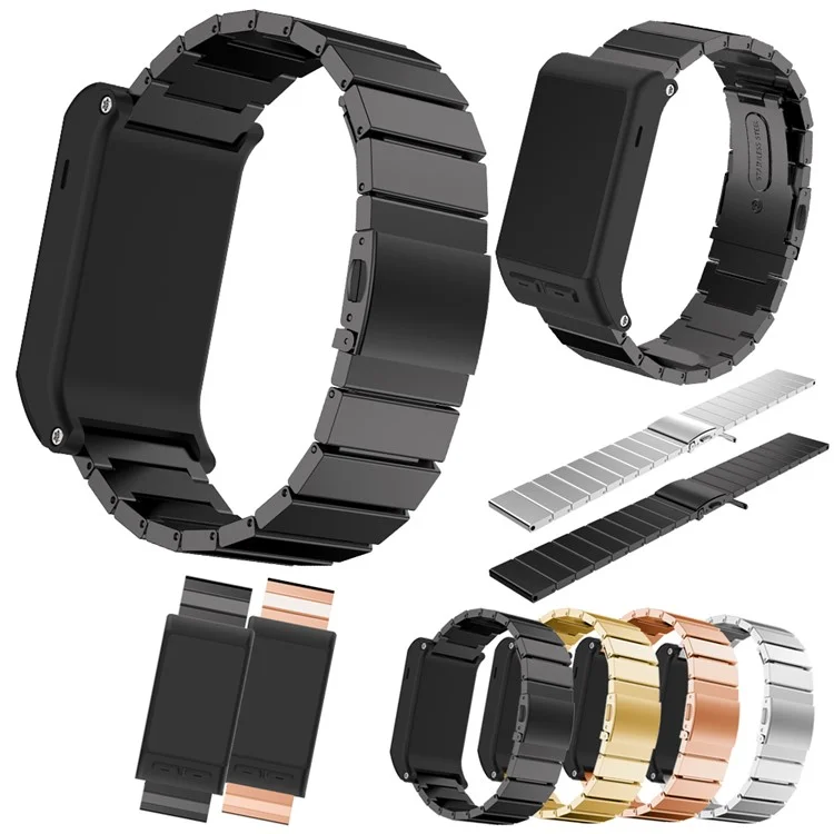 Solid 316 Stainless Steel Chain Watch Band for Garmin Vivoactive HR - Black