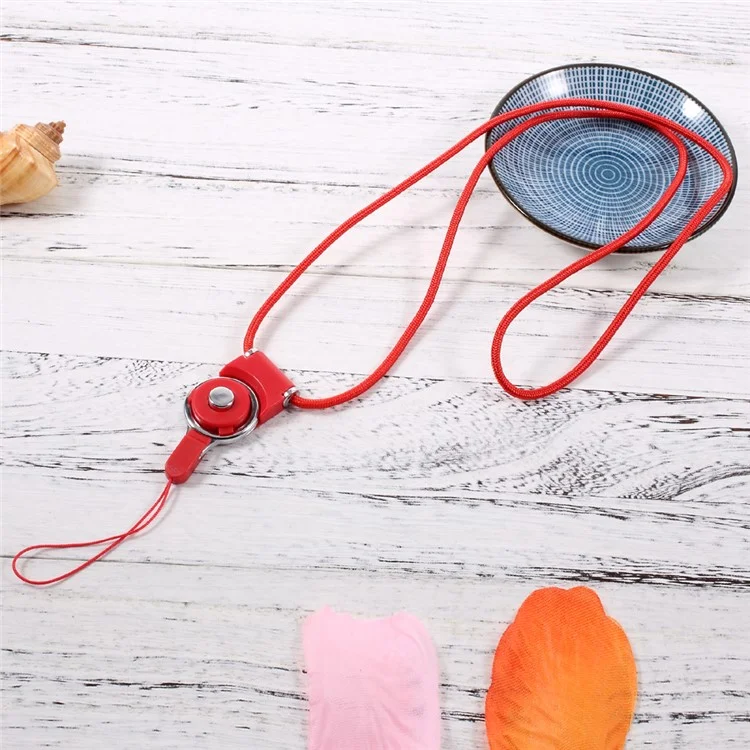 Correia De Pescoço Destacável Multiuso Para Câmera De Celular MP3 USB Flash Drive - Vermelho