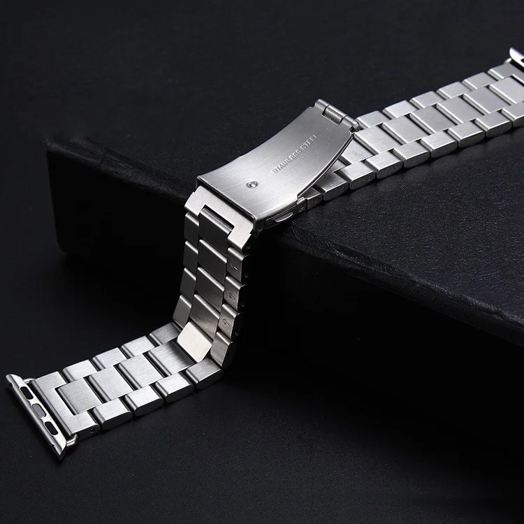 316 Stainless Steel Watch Strap with Lugs Adapters for Apple Watch 38mm Series 1 Series 2 - Silver