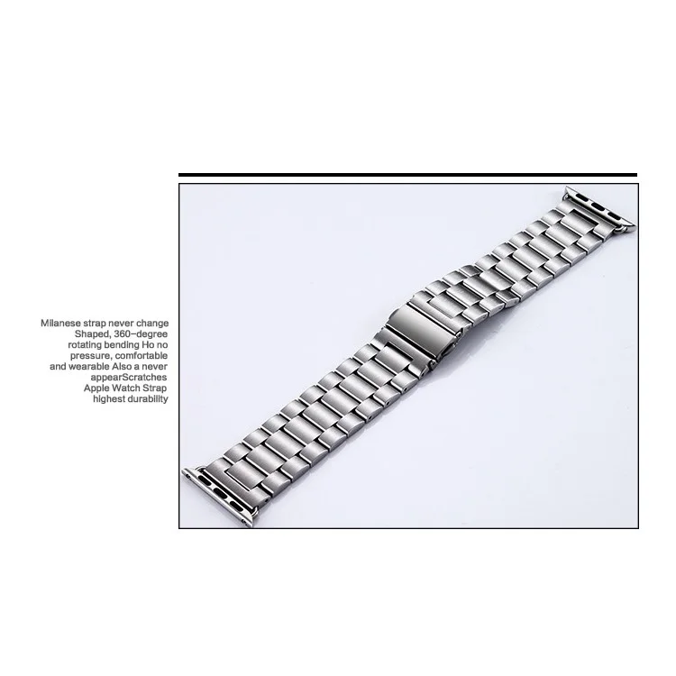316 Stainless Steel Watch Strap with Lugs Adapters for Apple Watch 38mm Series 1 Series 2 - Silver