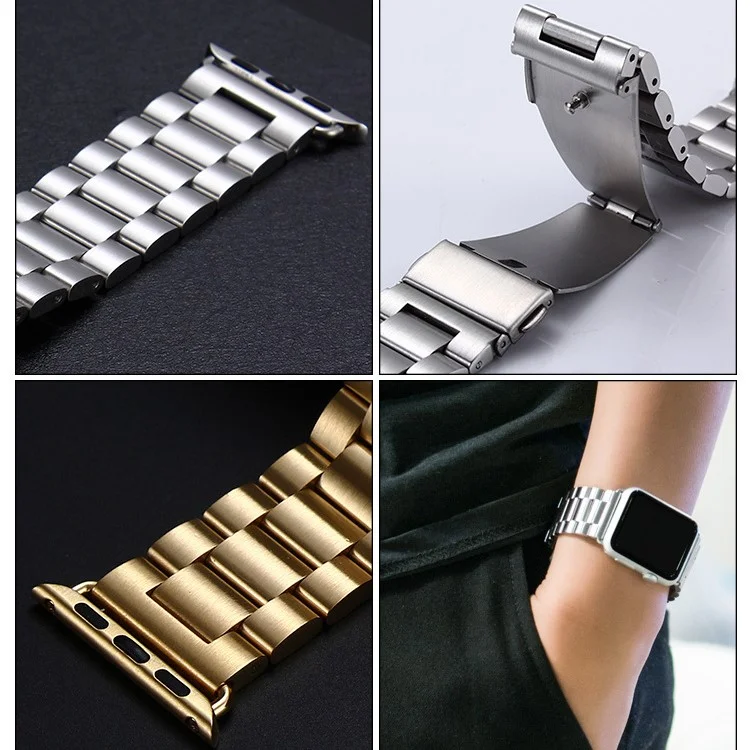 316 Stainless Steel Watch Strap with Lugs Adapters for Apple Watch 38mm Series 1 Series 2 - Silver