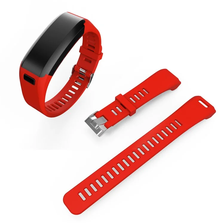 For Garmin Vivosmart HR 2-Part Silicone Watch Band Strap Replacement with Tool - Red