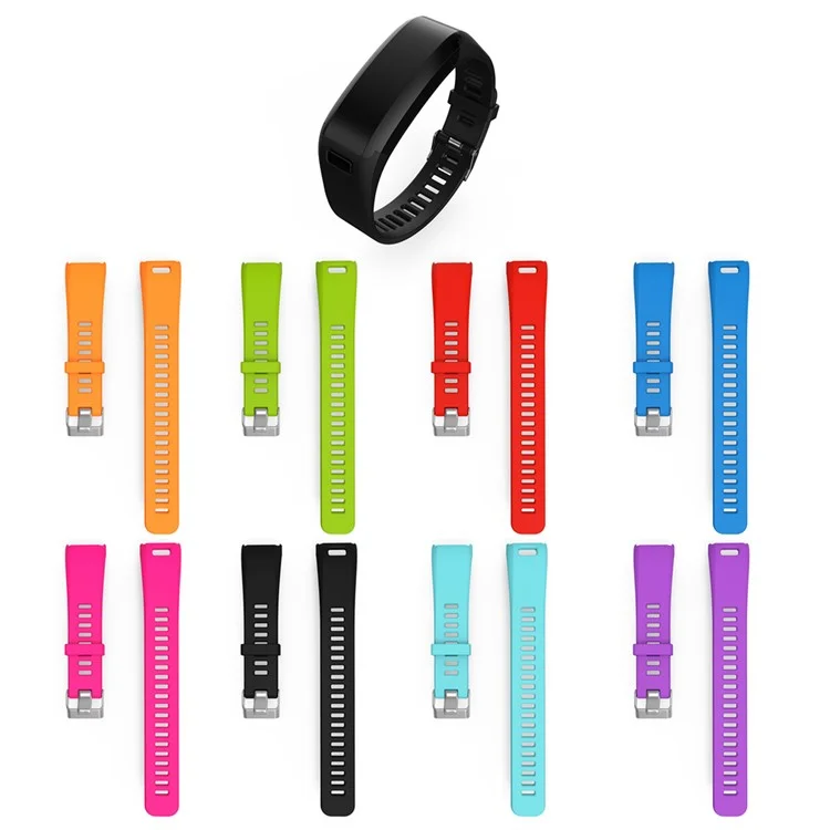 Per Garmin Vivosmart HR 2-Part Silicone Watch Band Strap Replacement with Tool - Rosso