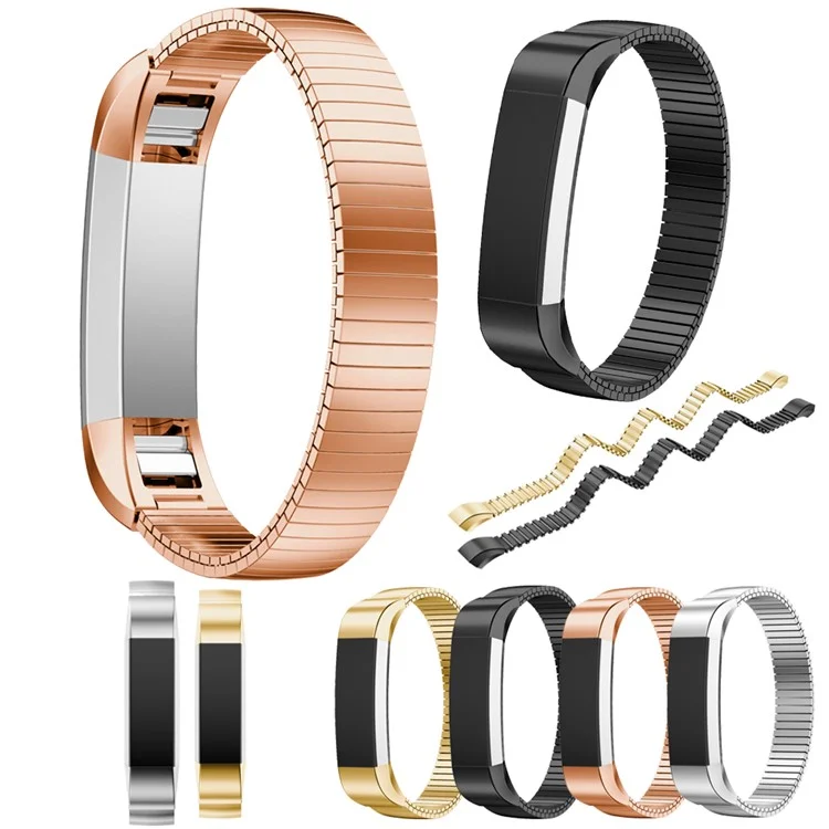 Stainless Steel Elastic Watch Band Strap Replacement for Fitbit Alta - Silver Color