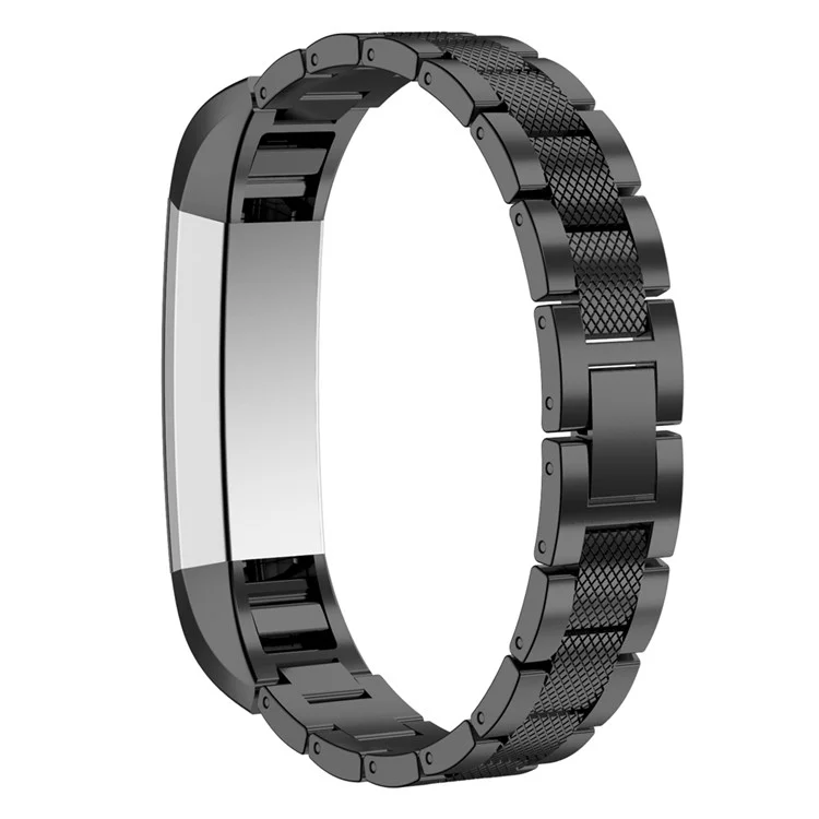 Textured Stainless Steel Strap Replacement for Fitbit Alta - Black