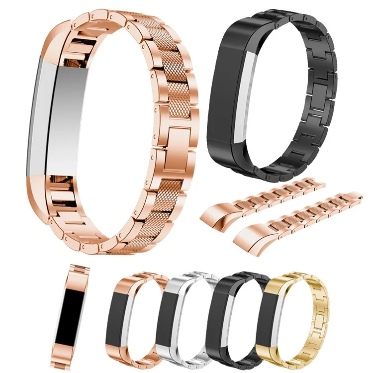 Textured Stainless Steel Strap Replacement for Fitbit Alta - Black