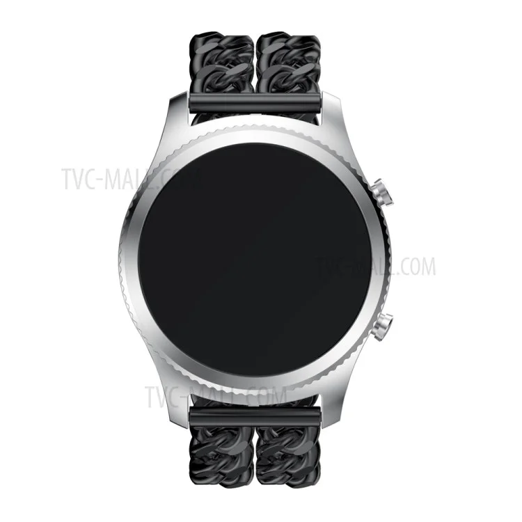 Banda de Reloj Electroplacado de Acero Inoxidable de 22 mm Cadena de Acero Inoxidable Para Samsung Gear S3 Classic / Frontera - Negro