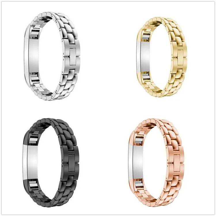 Luxury Stainless Steel Dragon Texture Band Strap for Fitbit Alta Fitness Wristband - Black