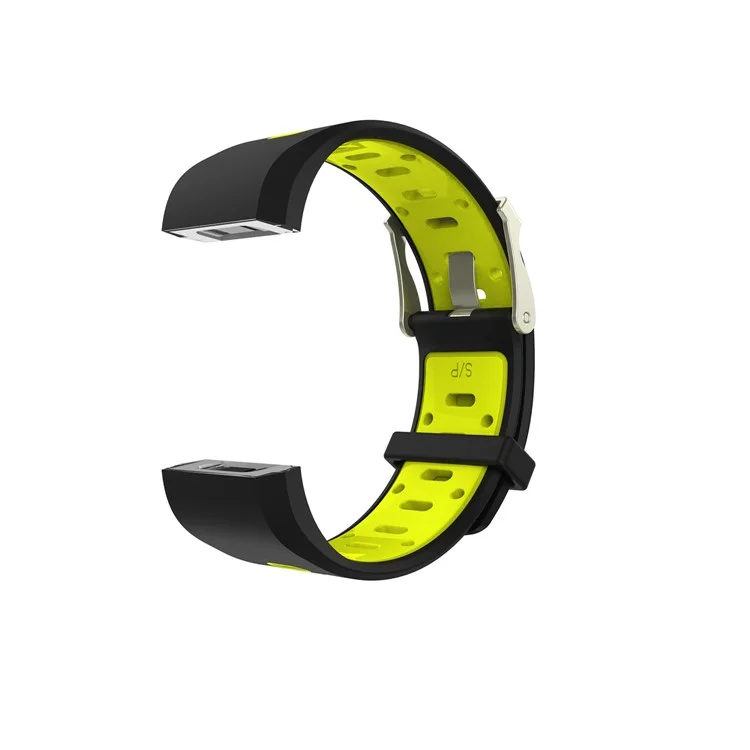 10Pcs/Set Bi-color Soft Silicone Watch Band Replacement for Fitbit Charge 2, Size: S