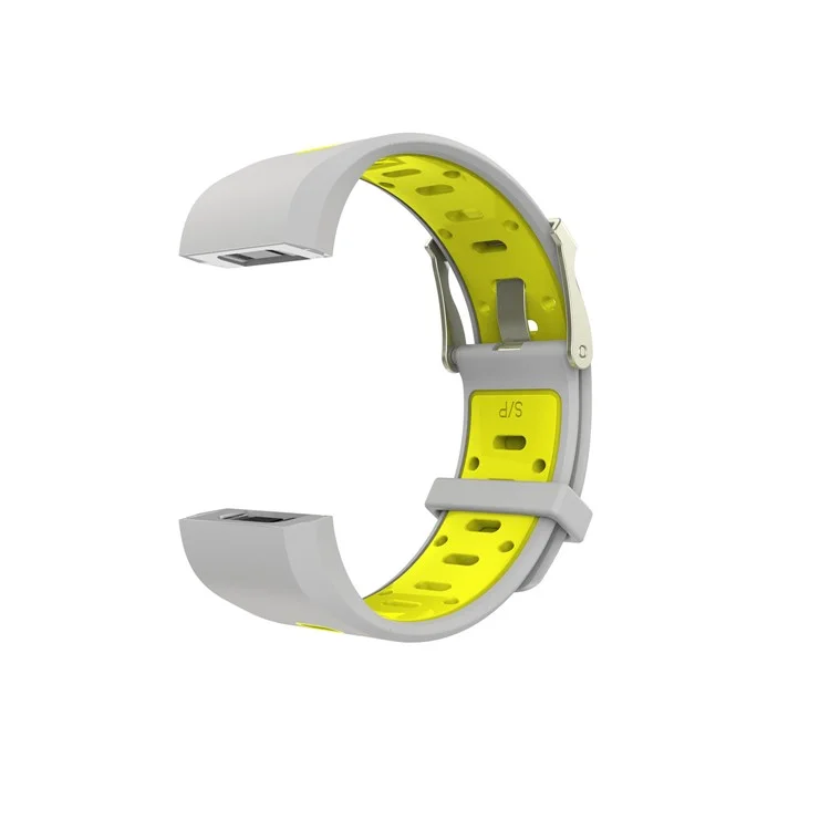 10Pcs/Set Bi-color Soft Silicone Watch Band Replacement for Fitbit Charge 2, Size: S