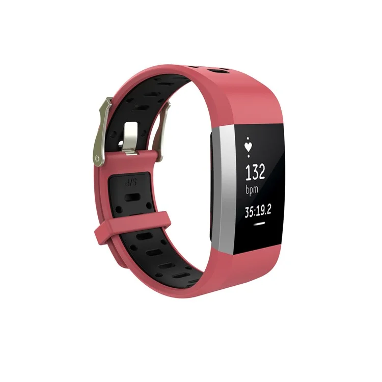 10Pcs/Set Bi-color Soft Silicone Watch Band Replacement for Fitbit Charge 2, Size: S