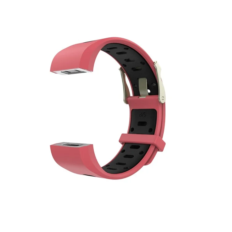10Pcs/Set Bi-color Soft Silicone Watch Band Replacement for Fitbit Charge 2, Size: S
