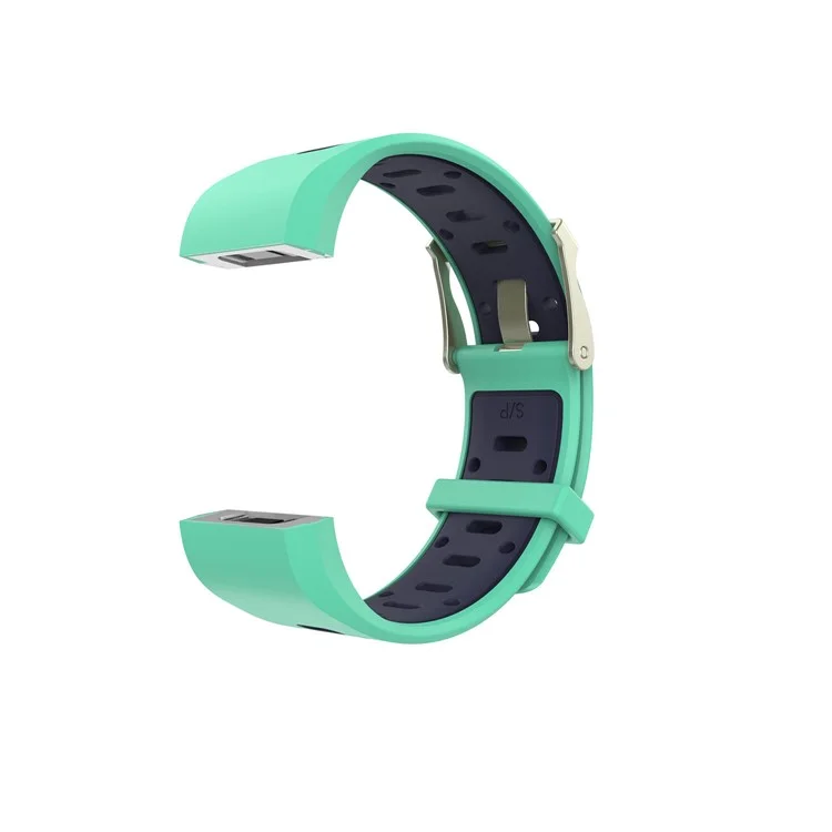 10Pcs/Set Bi-color Soft Silicone Watch Band Replacement for Fitbit Charge 2, Size: S