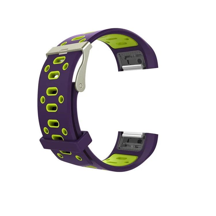 10Pcs/Set Bi-color Soft Silicone Watch Band Replacement for Fitbit Charge 2, Size: S