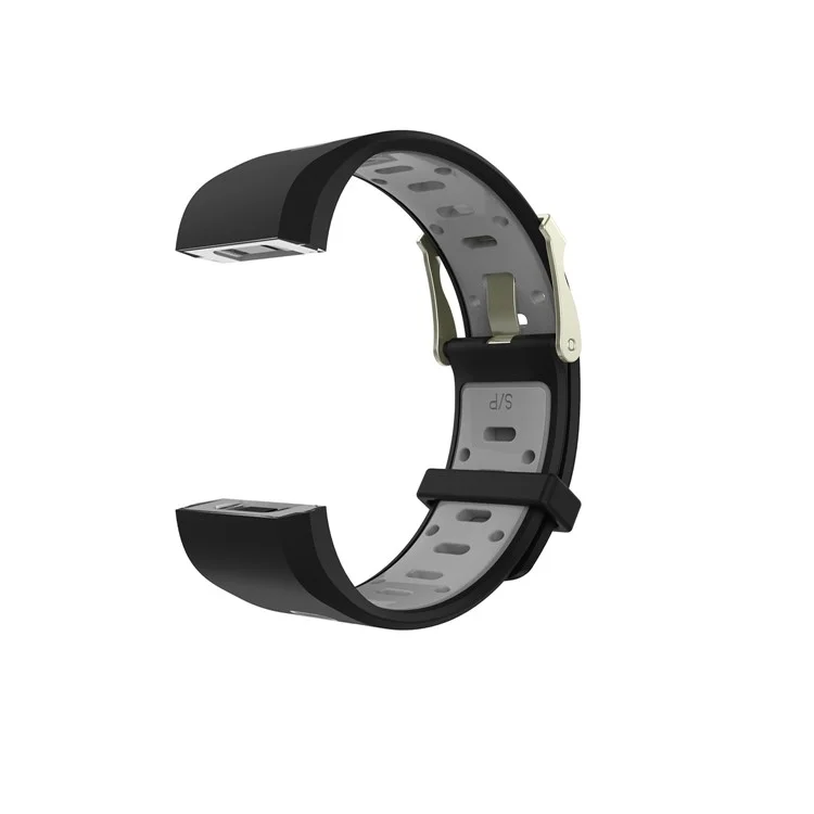 10Pcs/Set Bi-color Soft Silicone Watch Band Replacement for Fitbit Charge 2, Size: S