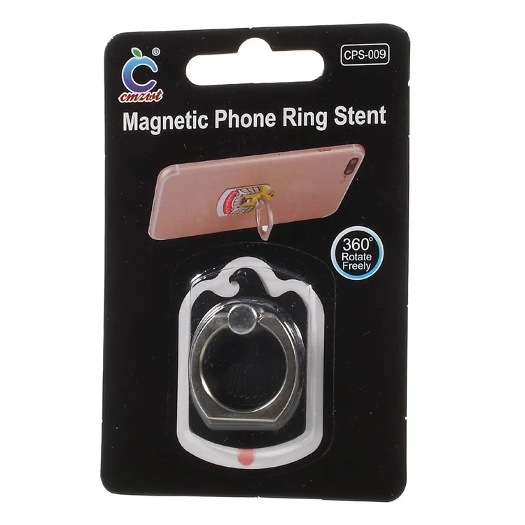 CMZWT CPS-009 Drop-resisting Magnetic Phone Ring Grip Universal Phone Stand - Black