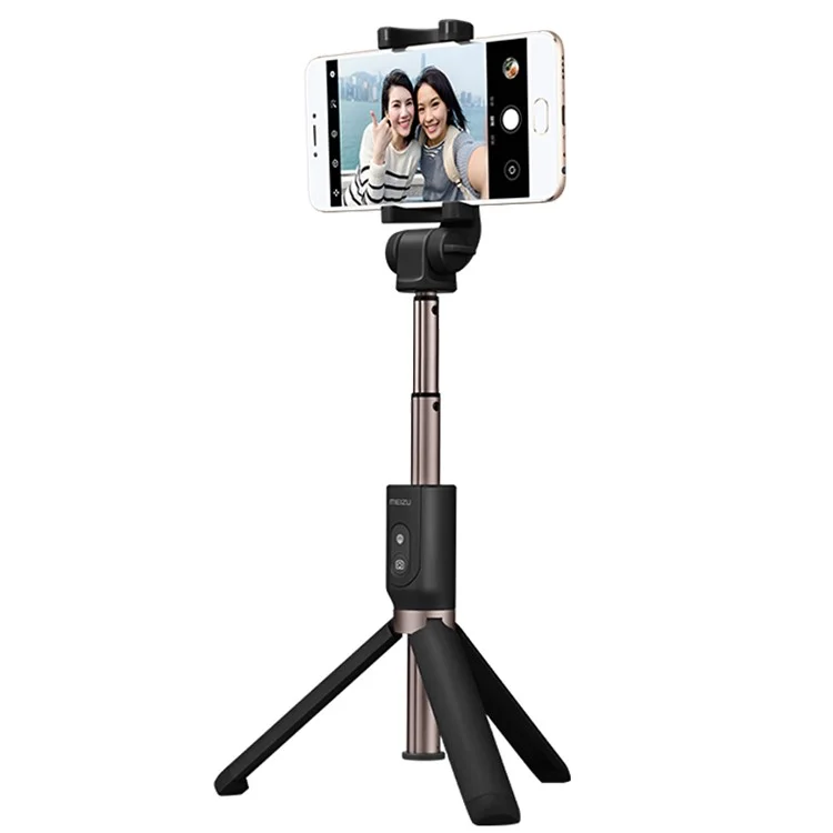 MEIZU Bluetooth Remote Control Selfie Stick Tripod for iPhone Samsung - Black