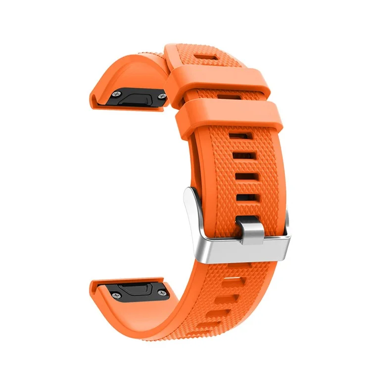 Rhombus Texture Silicone Watch Strap with Pin Buckle for Garmin Forerunner 935 - Orange