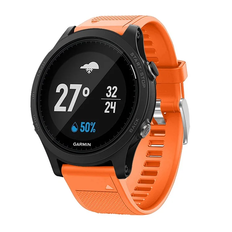 Rhombus Texture Silicone Watch Strap with Pin Buckle for Garmin Forerunner 935 - Orange