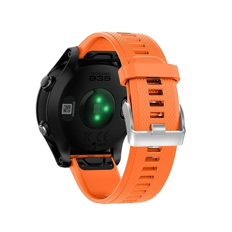 Rhombus Texture Silicone Watch Strap with Pin Buckle for Garmin Forerunner 935 - Orange