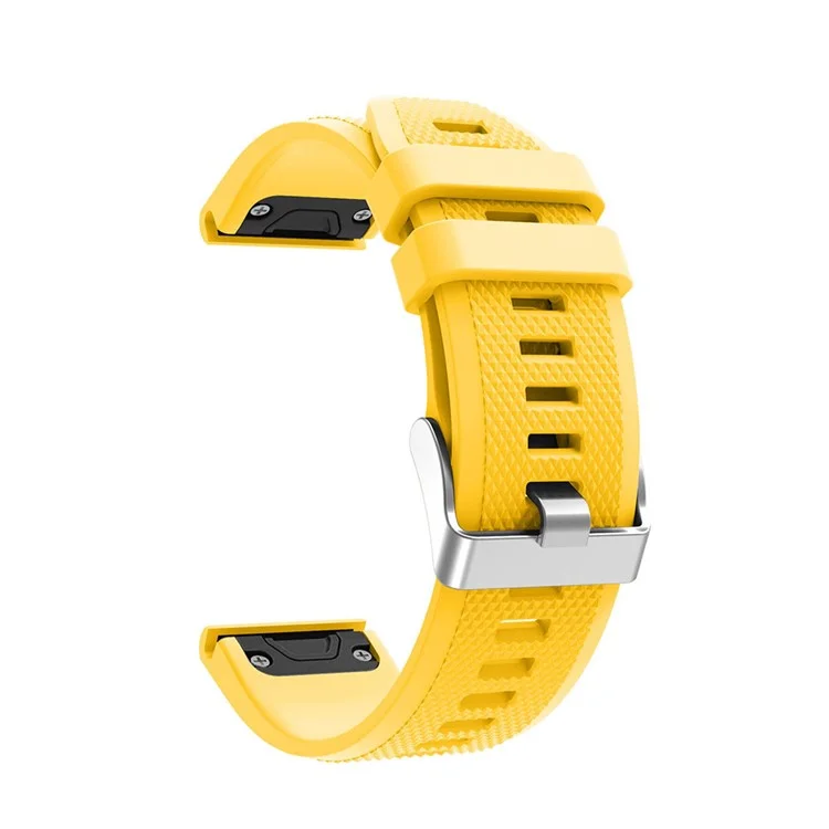 Rhombus Grain Soft Silicone Watch Band with Pin Buckle for Garmin Forerunner 935 - Yellow