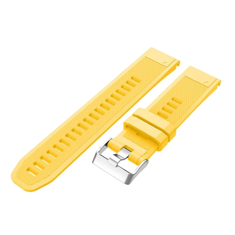 Rhombus Grain Soft Silicone Watch Band with Pin Buckle for Garmin Forerunner 935 - Yellow