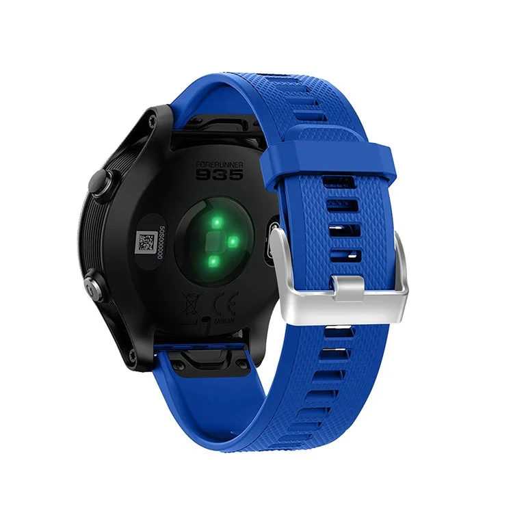 For Garmin Forerunner 935 Rhombus Texture Flexible Silicone Watch Band with Pin Buckle - Royal Blue