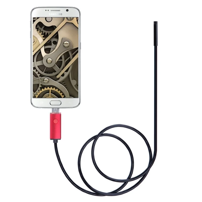 AN99 5M 5.5mm Waterproof 6-LED Android PC USB Endoscope Inspection Video Camera - Red