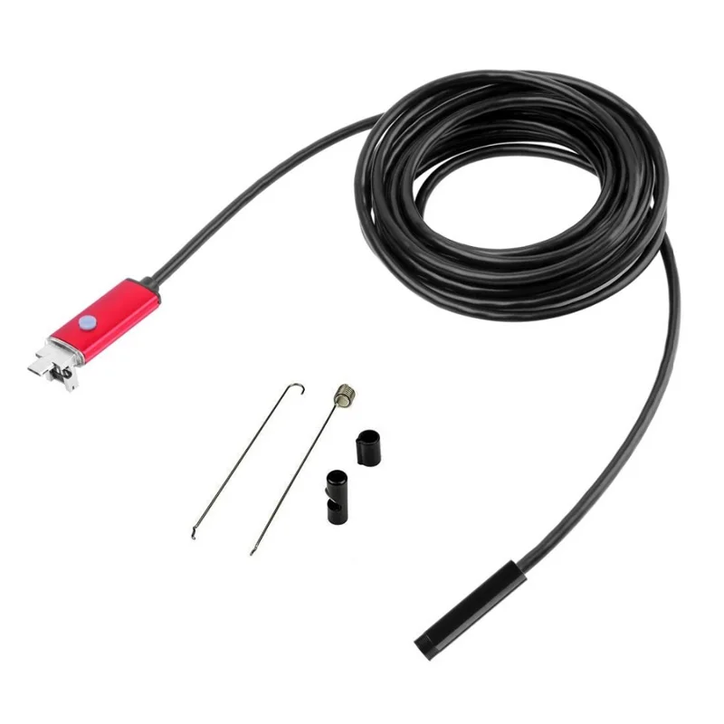 AN99 5M 5.5mm Waterproof 6-LED Android PC USB Endoscope Inspection Video Camera - Red