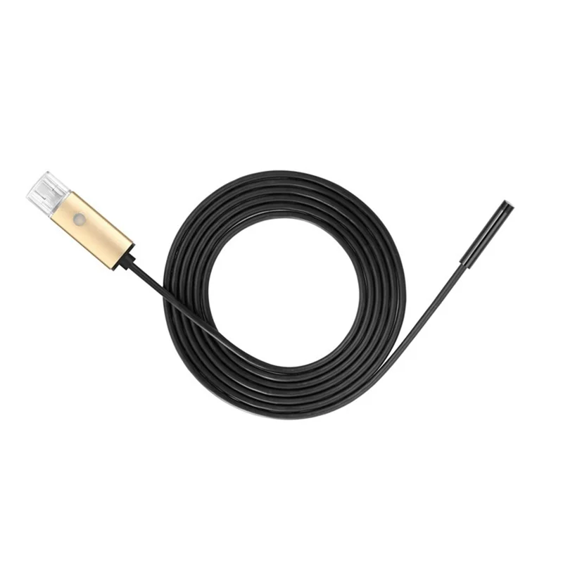 AN99 Waterproof 5m 5.5 mm 6-led PC Android USB Endoscope Inspección Cámara de Video Cámara - Color Dorado