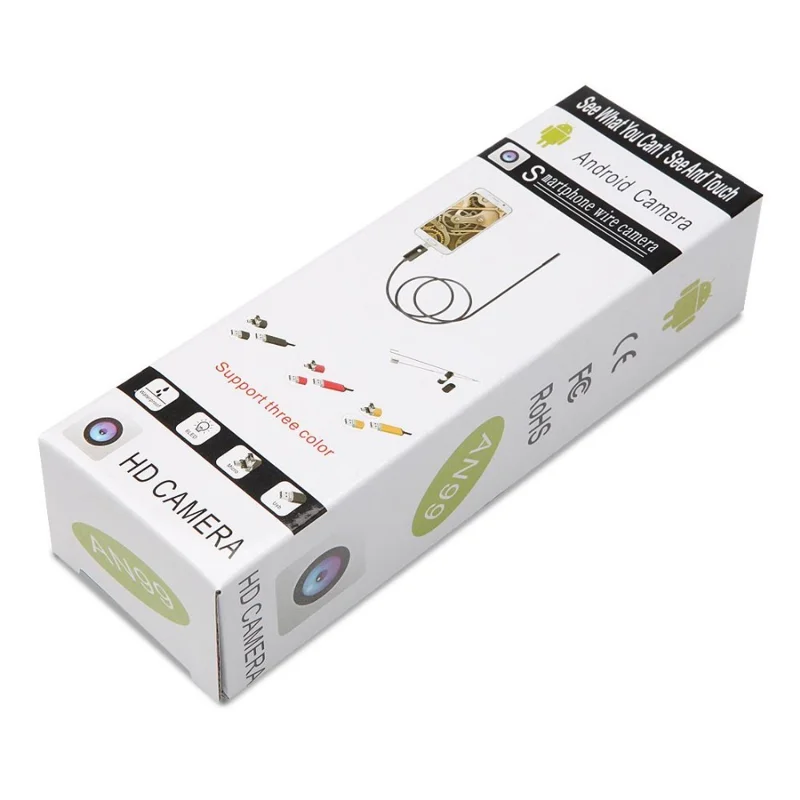 AN99 Waterproof 5m 5.5 mm 6-led PC Android USB Endoscope Inspección Cámara de Video Cámara - Color Dorado