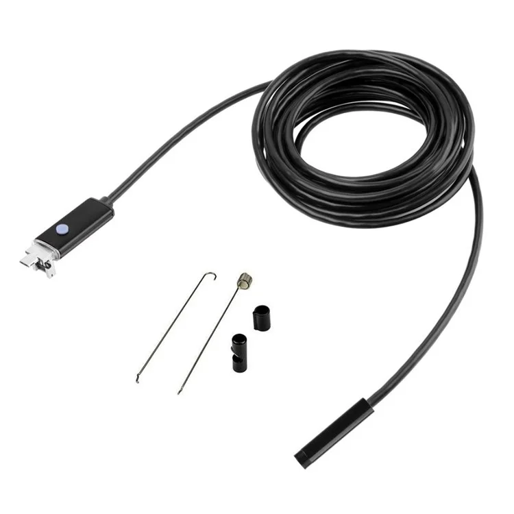 AN99 Impervenção de 10m de 5,5 mm de 6 mm de 6 Liderado Por Android PC Câmera de Vídeo de Endoscópio USB - Preto