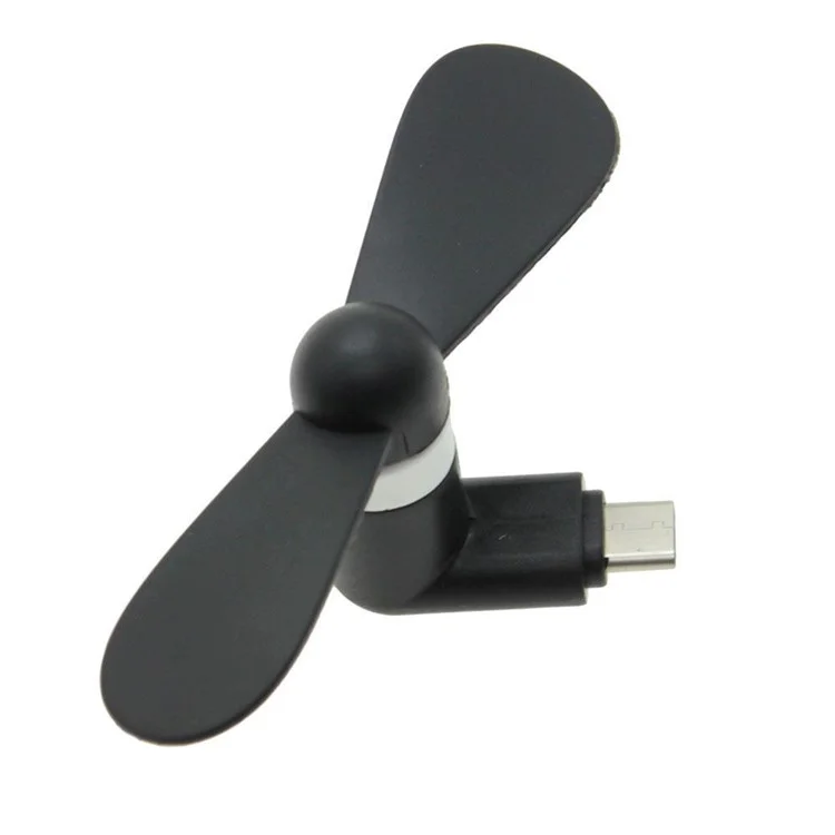 Mini Portable Two Blades OTG USB 3.1 Type C Cooling Fan for Samsung Galaxy S8/LG G6 Etc. - Black