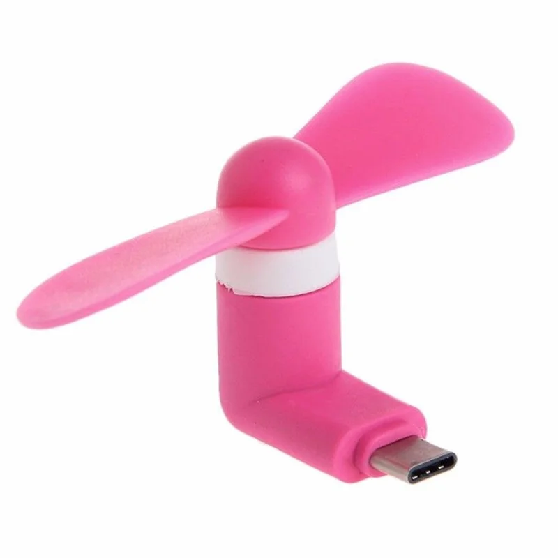 Mini Portable OTG USB 3.1 Type C Cooling Fan Two Blades for Samsung Galaxy S8/LG G6 Etc. - Rose
