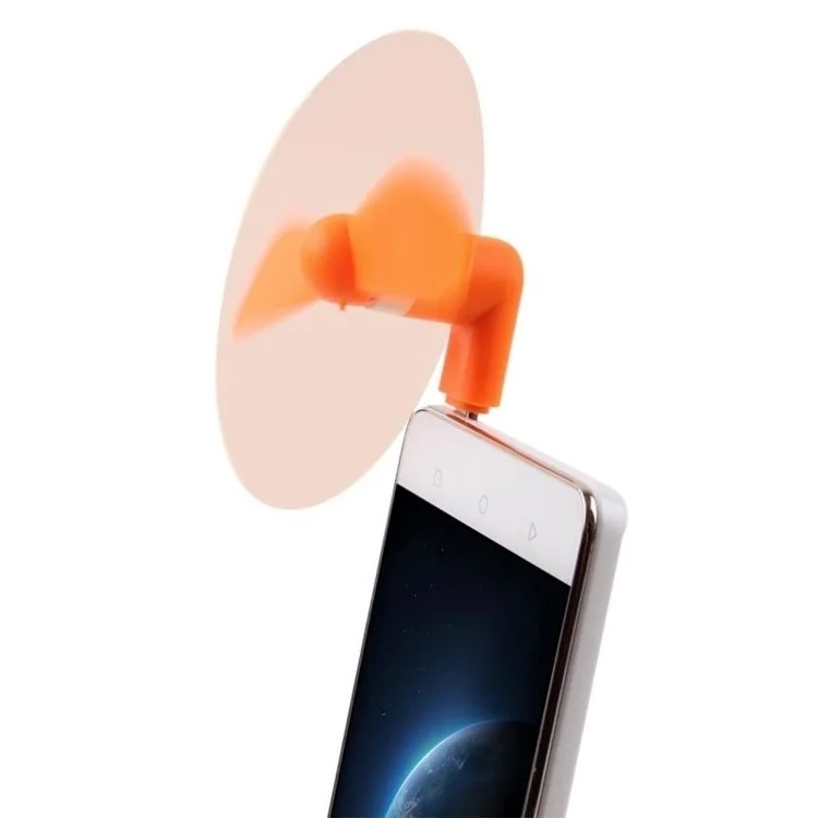 Mini Portable Flexible TPE  OTG USB 3.1 Type C Cooling Fan for Samsung Galaxy S8/LG G6 Etc. - Orange