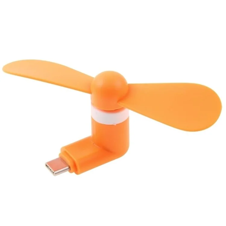 Mini ventilateur portable flexible TPE OTG USB 3.1 Type C pour Samsung Galaxy S8/LG G6, etc. - Orange