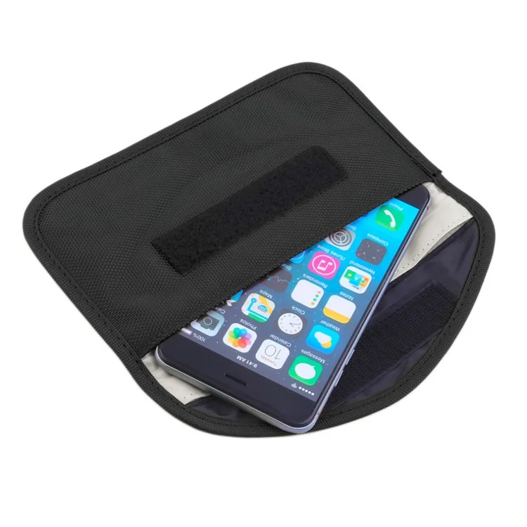 Mobile Phone Anti-radiation Signal Blocking Shield Cloth Bag Phone Storage Pouch, Size: 19.5 x 10.5cm - Black