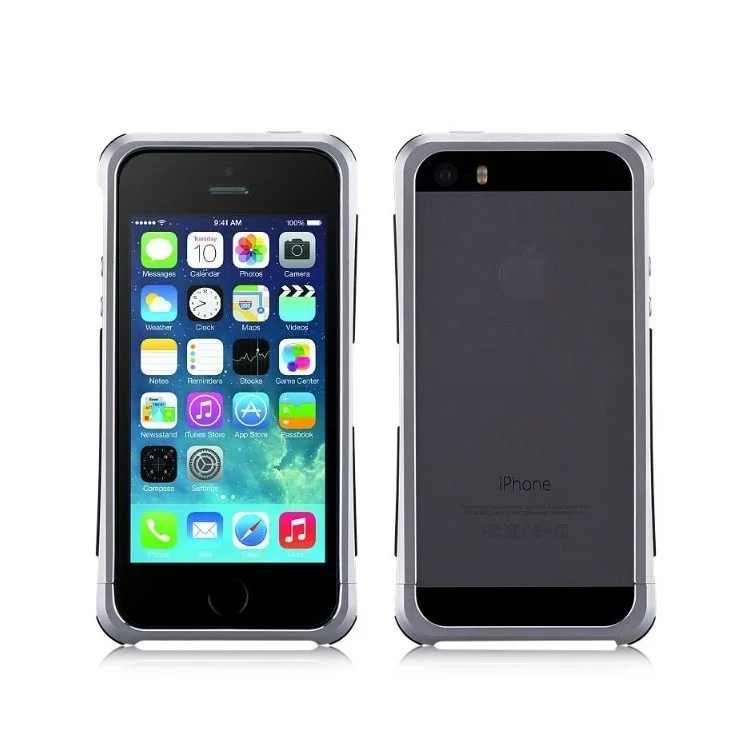 MOMAX Pro Streamlined Metal + Silicone Frame Cover for iPhone SE 5s 5 - Silver