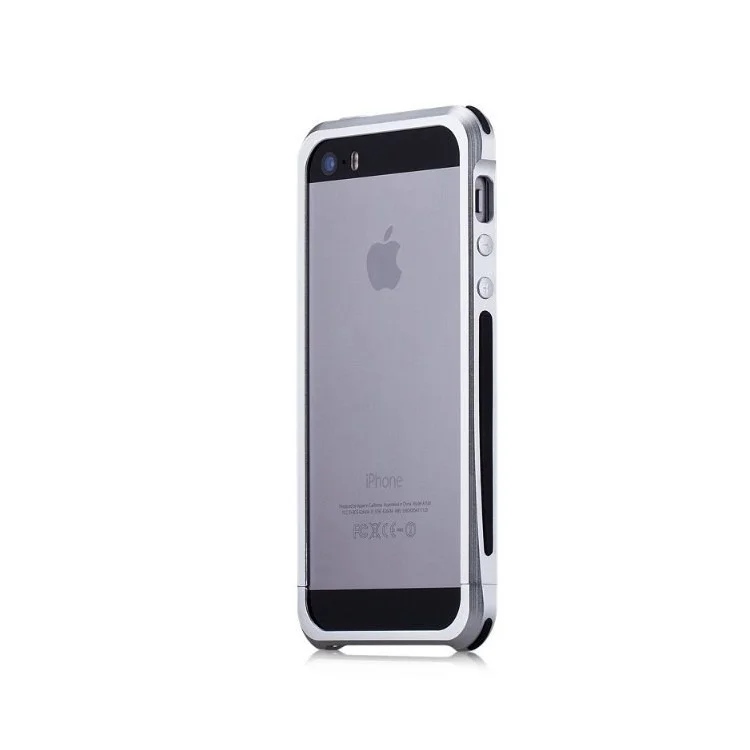 MOMAX Pro Streamlined Metal + Silicone Frame Cover for iPhone SE 5s 5 - Silver