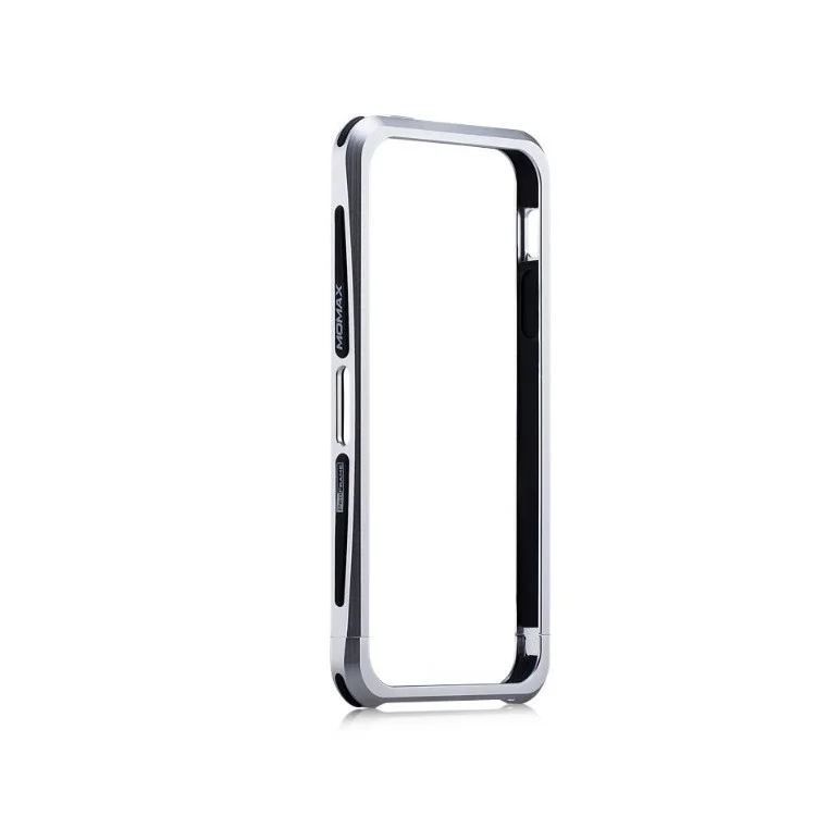 MOMAX Pro Streamlined Metal + Silicone Frame Cover for iPhone SE 5s 5 - Silver