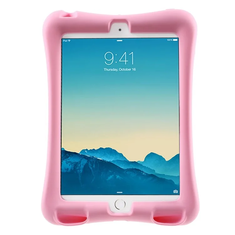 Hard Plastic/Soft Silicone Protective Case with Stand for iPad Mini 3 - Pink