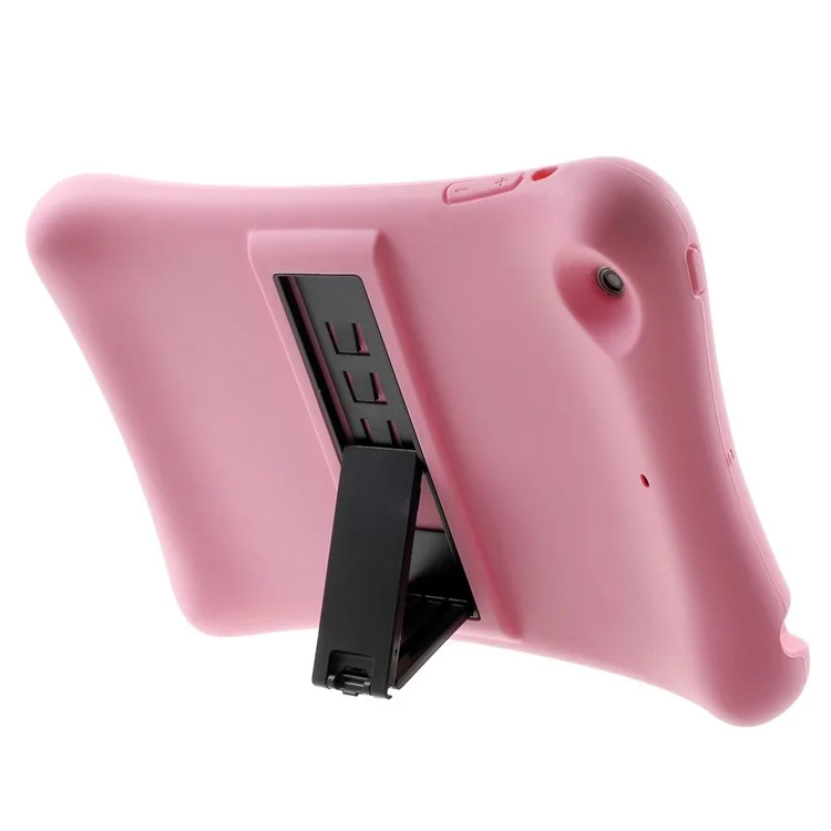 Hard Plastic/Soft Silicone Protective Case with Stand for iPad Mini 3 - Pink
