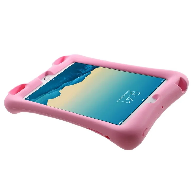 Hard Plastic/Soft Silicone Protective Case with Stand for iPad Mini 3 - Pink