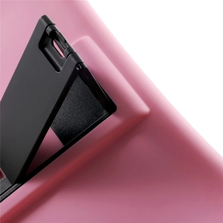 Hard Plastic/Soft Silicone Protective Case with Stand for iPad Mini 3 - Pink