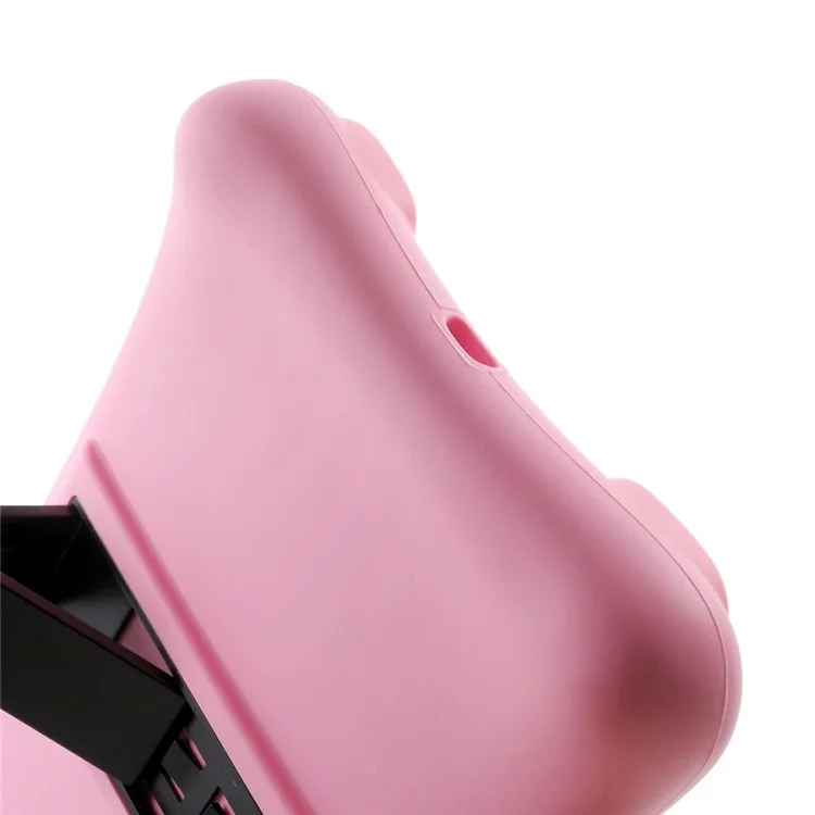 Hard Plastic/Soft Silicone Protective Case with Stand for iPad Mini 3 - Pink