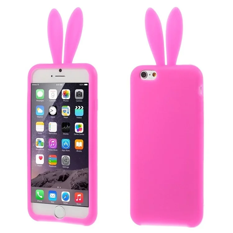 Rabbit Ears Soft Silicone Gel Case for iPhone 6 / 6s 4.7 Inch - Rose