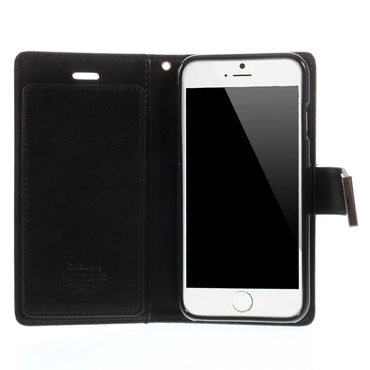 Mercury GOOSPERY Rich Diary Wallet Leather Case for iPhone 6s 6 4.7 inch - Black